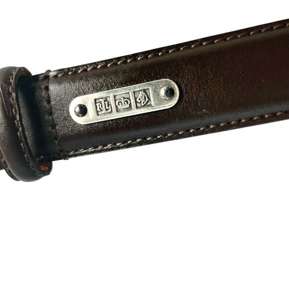 Ralph Lauren Dark Brown Leather Belt with Silver Buckle main image 11